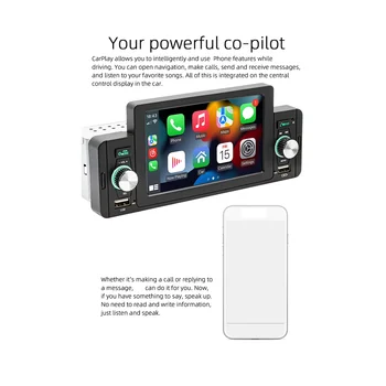 1 Din 5-Дюймовый Автомобильный Радиоприемник Автомобильный Стерео Bluetooth MP5 Плеер с Сенсорным Экраном Apple CarPlay Android Auto TF USB FM