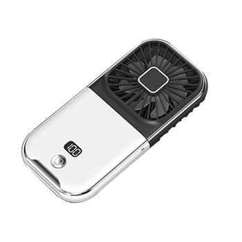 1 ШТ. Мини Портативный уличный ручной вентилятор Шейный вентилятор USB Перезаряжаемый Складной на 180 ° Беспроводной настольный вентилятор Белый и черный