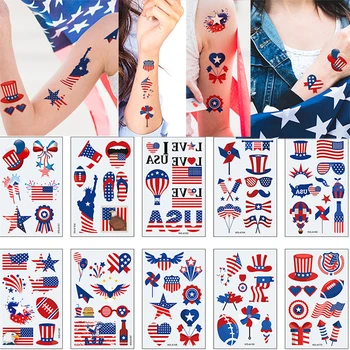 2024 Maga Водонепроницаемые временные татуировки Наклейки с Флагом США, Днем независимости, Татуировка для взрослых, детей, художественное оформление рук, макияж, декор