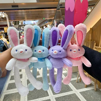 30 см, плюшевые игрушки Kawaii Pull Rabbit, Телескопическая Кукла-Кролик, Брелок, Подвеска, Ювелирные изделия, Мягкие Плюшевые Игрушки для девочек, Подарки