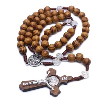 367A Четки для ожерелья с крестом, Святая религия, ювелирные изделия для молитвы, Шарм, украшение для Рождественской вечеринки, принадлежности для гостей