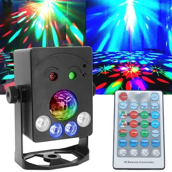 4в1 партии диско DJ лазерный свет с дистанционным управлением звук активированный магический шар этап освещения эффект стробоскопа светильник украшений