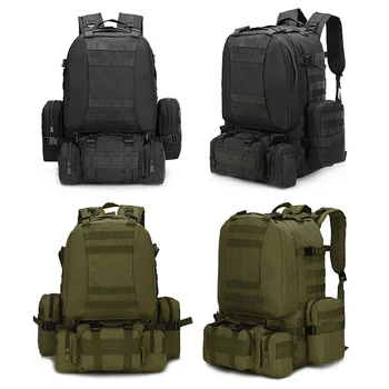 50-литровый тактический рюкзак мужской 4 В 1, уличная многофункциональная водонепроницаемая походная армейская сумка, спортивная военно-тактическая сумка для скалолазания