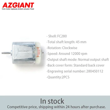 AZGIANT 2ШТ DIY Мотор FC280 Общая Длина Вала 45 мм Вращение по часовой стрелке 12000 об/мин 280450112