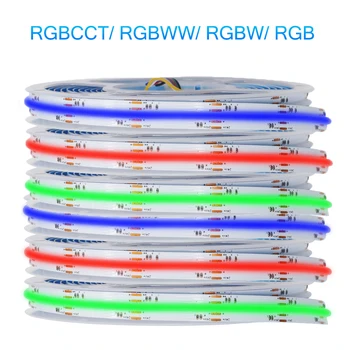 FCOB RGBCCT Светодиодная Лента DC24V RGB CW WW FOB Гибкие Линейные Фонари COB Высокой Плотности RA90 С Регулируемой яркостью COB Light 1m 2m 3m 4m 5m