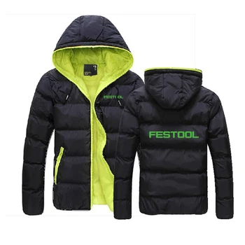Festool, Осенне-зимний мужской хит продаж, шестицветный хлопковый костюм, повседневная куртка с капюшоном и длинным рукавом, однотонное пальто с модным принтом.