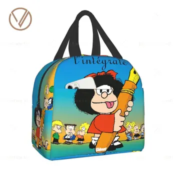 Mafalda Изолированная сумка для ланча для работы, школы, мультфильма Quino Mang, теплого охладителя, тепловой ланч-бокс, женские Детские сумки для пикника