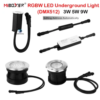 Miboxer 3W 5W 9W RGB + Белый Цветной Светодиодный Подземный Светильник 24V DMX512 Ландшафтные лампы для напольных Грунтовых Дорожек Водонепроницаемый