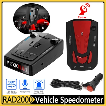 RAD2000 Многополосный чувствительный к радару детектор контроля скорости радара Голосовое оповещение на английском и русском языках Система предупреждения о превышении скорости автомобиля