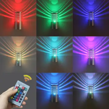 RGB светодиодный настенный светильник с пультом дистанционного управления Красочный настенный светильник для украшения настольного бра в спальне во внутреннем дворе