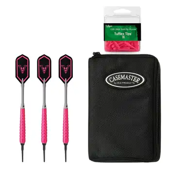 V Glo Soft Tip 18gm розовый, нейлоновый чехол Casemaster Select и 2BA Tufflex Tips III- розовый, 100 карат. Коробка