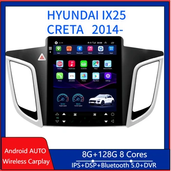 Автомобильная GPS-навигация для HYUNDAI IX25/CRETA 2012-2017 Авторадио в стиле Android Tesla Стерео Мультимедийный плеер с зеркалом BT WiFi
