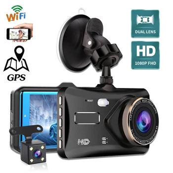 Автомобильный Видеорегистратор Dash Cam WiFi 4.0 Full HD 1080P Камера Заднего Вида Автомобильный Видеорегистратор Auto DVR Dashcam Black Box GPS Track Автомобильные Аксессуары