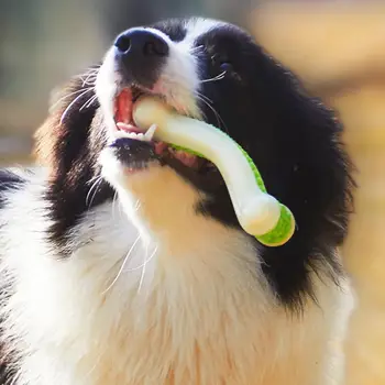 Безопасная игрушка для домашних животных Хорошая прочность Устойчивость к укусам Чистка зубов Форма кости Скрежет зубов для домашних собак Интерактивные игрушки Товары для домашних животных