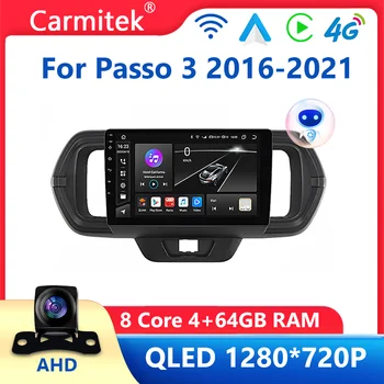 Беспроводная автомагнитола Carplay 64GB 2 Din Android Auto для Toyota Passo III 3 2016-2021 Мультимедийный плеер GPS Авторадио WIFI 4G