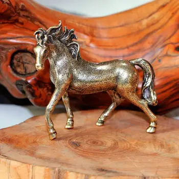 Винтажная бронзовая статуэтка лошади с ручкой из цельной латуни для украшения стола в офисе или гостиной