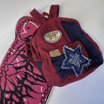 Винтажные опрятные холщовые сумки с мультяшным медведем, Корейские рюкзаки для студентов в стиле пэчворк со звездой и буквами, женские универсальные школьные сумки большой емкости