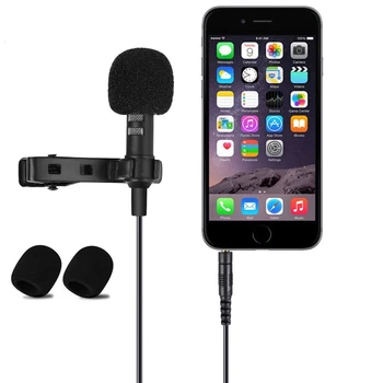 Всенаправленный конденсаторный микрофон с клипсой для Apple Iphone Ipad Ipod Touch Samsung, смартфонов на базе Android и Windows