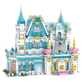 Городской дом, замок принцессы, наборы для дома для девочек, строительные блоки своими руками, Фигурки, Кирпичи, Игрушки, подарки для детей