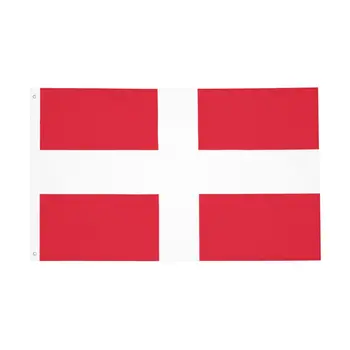 Датский флаг Флаг Наружный баннер Всепогодное украшение Двухсторонние флаги размером 2x3 3x5 4x6 5x8 футов