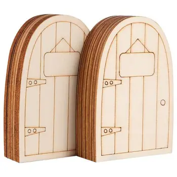 Декоративная деревянная сказочная дверь, прочное деревянное украшение для сказочной двери, миниатюрная модель 