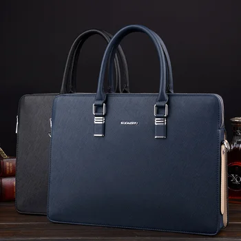 Деловой мужской портфель из натуральной кожи, 14-дюймовая сумка для ноутбука, мужская сумка на плечо большой емкости для документов