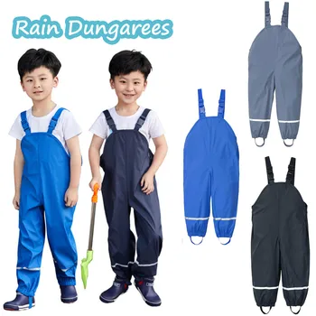 Детские непромокаемые комбинезоны, ветрозащитные непромокаемые брюки, детский комбинезон, комбинезоны, брючные штаны, детская одежда