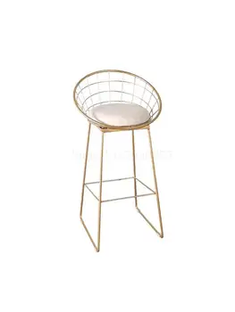 Железный барный стул современный минималистичный скандинавский стул золотой высокий стул обеденный стул модный креативный домашний барный стул чистый красный барный стул