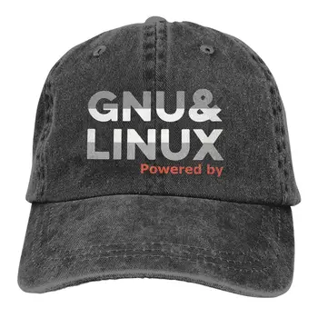 Застиранная мужская бейсболка GNU & LINUX Trucker Snapback Caps, папина шляпа, код программиста, шляпы для гольфа.
