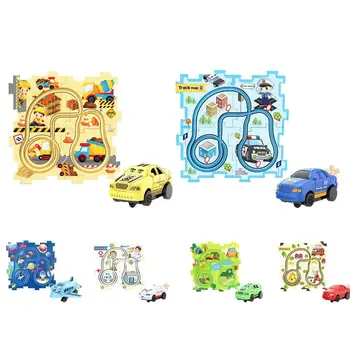 Игрушечный автомобильный трек Интерактивная обучающая гоночная трасса Автомобильные игрушки для детей дошкольного возраста Детские игрушки своими руками на Рождество Подарок на День рождения для