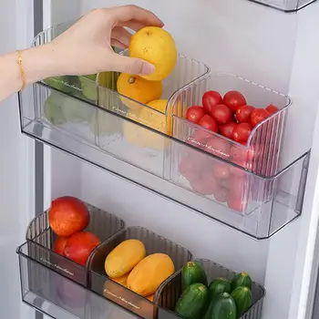 Корзина для овощей в холодильнике, Ящик для хранения в холодильнике, Эффективная организация кухни, Прозрачные дверцы холодильника, ящики для хранения продуктов