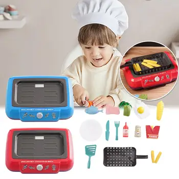 Коробка для приготовления изысканной еды понарошку для детей, имитирующая звук и свет кухни, Кухонные принадлежности для приготовления пищи, барбекю, детские подарки