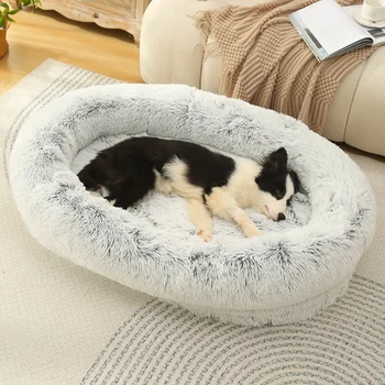 Кровать для домашних собак, удобный пончик для объятий, Круглая собачья будка, Ультра Мягкая моющаяся подушка для собак и кошек, Зимний теплый диван, горячая распродажа