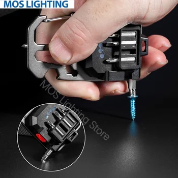Легкий мини-брелок для ключей, мощный портативный маленький USB-фонарик для зарядки, фонарь для кемпинга, фонарь для аварийного обслуживания.