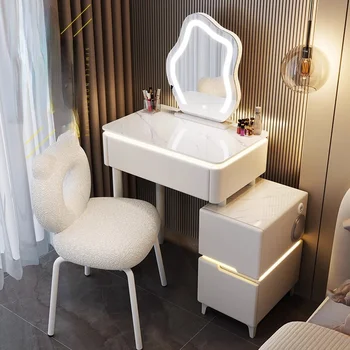 Легкий Роскошный туалетный столик, встроенный шкаф для хранения в спальне малогабаритной квартиры, Современный Простой стол для макияжа с