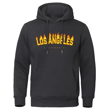 Лос-Анджелес, Калифорния, Модная мужская повседневная одежда с буквенным принтом, свободный пуловер, уличная одежда, теплые Модные толстовки