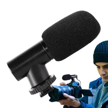 Мини-микрофон Камера для видеоблогинга Мини-Ветрозащитный микрофон Черный Компьютерный микрофон для записи Портативная камера Микрофон для