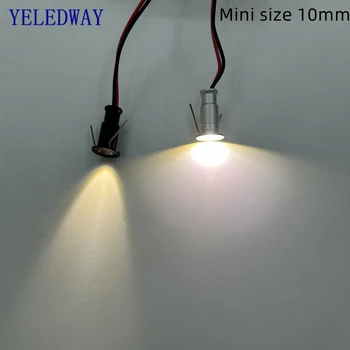 Мини-светодиодный прожектор мощностью 0,5 Вт, потолочный светильник для помещений мощностью 10 Мм, небольшой встраиваемый точечный светильник на 12 В, светильник с регулируемой яркостью, Витрина, Кухонный лестничный светильник