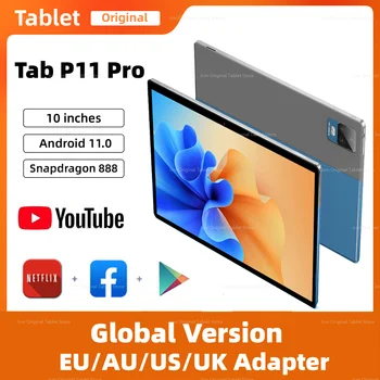 Мировая премьера Tab P11 Pro Snapdragon 888 Tablete Android 11.0 Планшет 10 дюймов Google Play Глобальная версия Планшет с двумя Sim картами GPS 5G