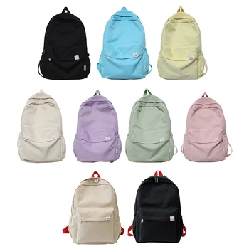 Модный Классический рюкзак Для женщин и девочек, Однотонные студенческие школьные сумки большой емкости