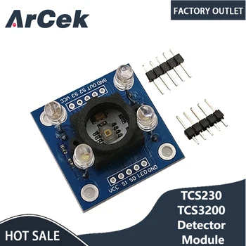 Модуль детектора TCS230 TCS3200 Плата датчика распознавания цвета для Arduino Diy Электронная печатная плата постоянного тока 3 В 5 В Белый светодиод