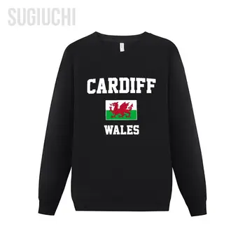 Мужские и женские толстовки с капюшоном Wales Cymru Est. Cardiff Capital, пуловеры с капюшоном, толстовки с круглым вырезом, хлопок в стиле хип-хоп, унисекс