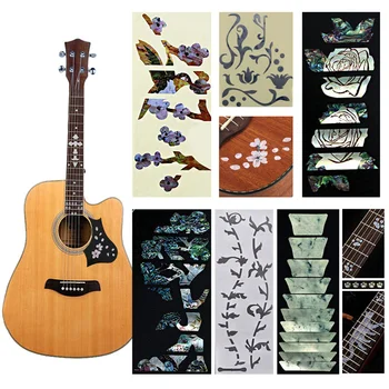 Наклейка с инкрустацией для струнных инструментов, Наклейка на гриф гитары, Ультратонкая декоративная наклейка для гитары, аксессуары для укулеле, гитары