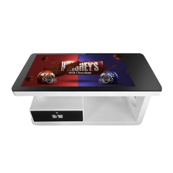 Настольный рекламный проигрыватель с 40-дюймовым ЖК-экраном Нестандартного размера, Мультиинтерактивный 4K Водонепроницаемый Смарт-журнальный столик с сенсорным экраном Android