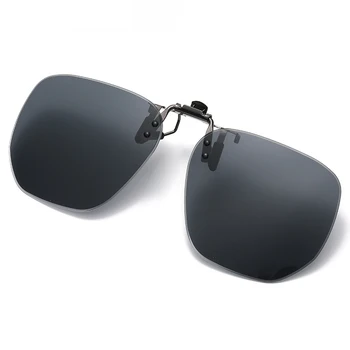 Новое поступление, Поляризованные Солнцезащитные очки с Откидывающимися Зажимами для очков от Близорукости, Ретро Квадратное Фотохромное Стекло, Зажим для солнцезащитных очков C8322