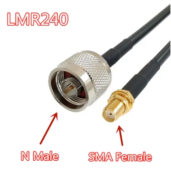 Новый кабель LMR240 N Штекер-розетка SMA 50-4 LMR-240 RF Коаксиальный Соединительный кабель с косичкой 0,1-20 м