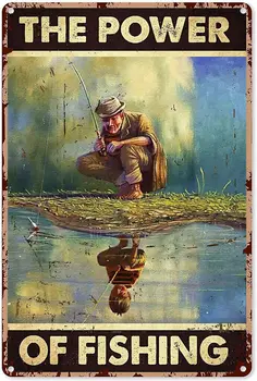Ностальгический Рыбак, Рыболовный металлический знак, Винтажный Домашний декор, Оловянный плакат 