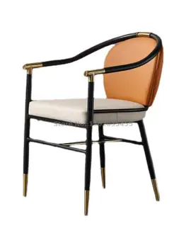 Обеденный стул в скандинавском стиле, Минималистичный Мастер-стул для домашнего отеля, легкий, Роскошный Кожаный стул для чайного столика, Высококлассный Дизайнерский стул для переговоров