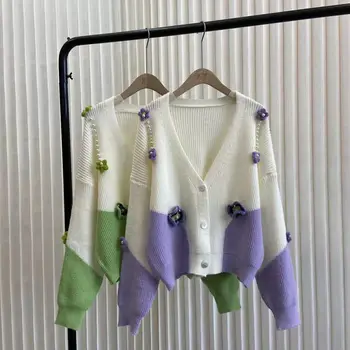Осенний новый свободный свитер с V-образным вырезом для беременных, женский кардиган белого цвета