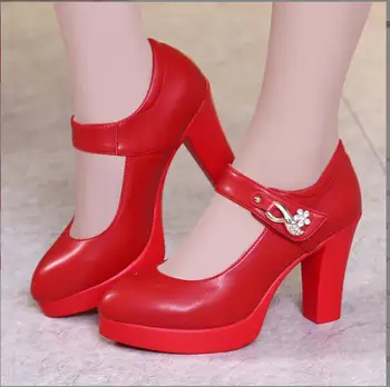 Осенняя лаконичная женская обувь из лакированной кожи, офисные туфли-лодочки на высоком каблуке, женские пикантные вечерние свадебные туфли, красные туфли на мелком каблуке
